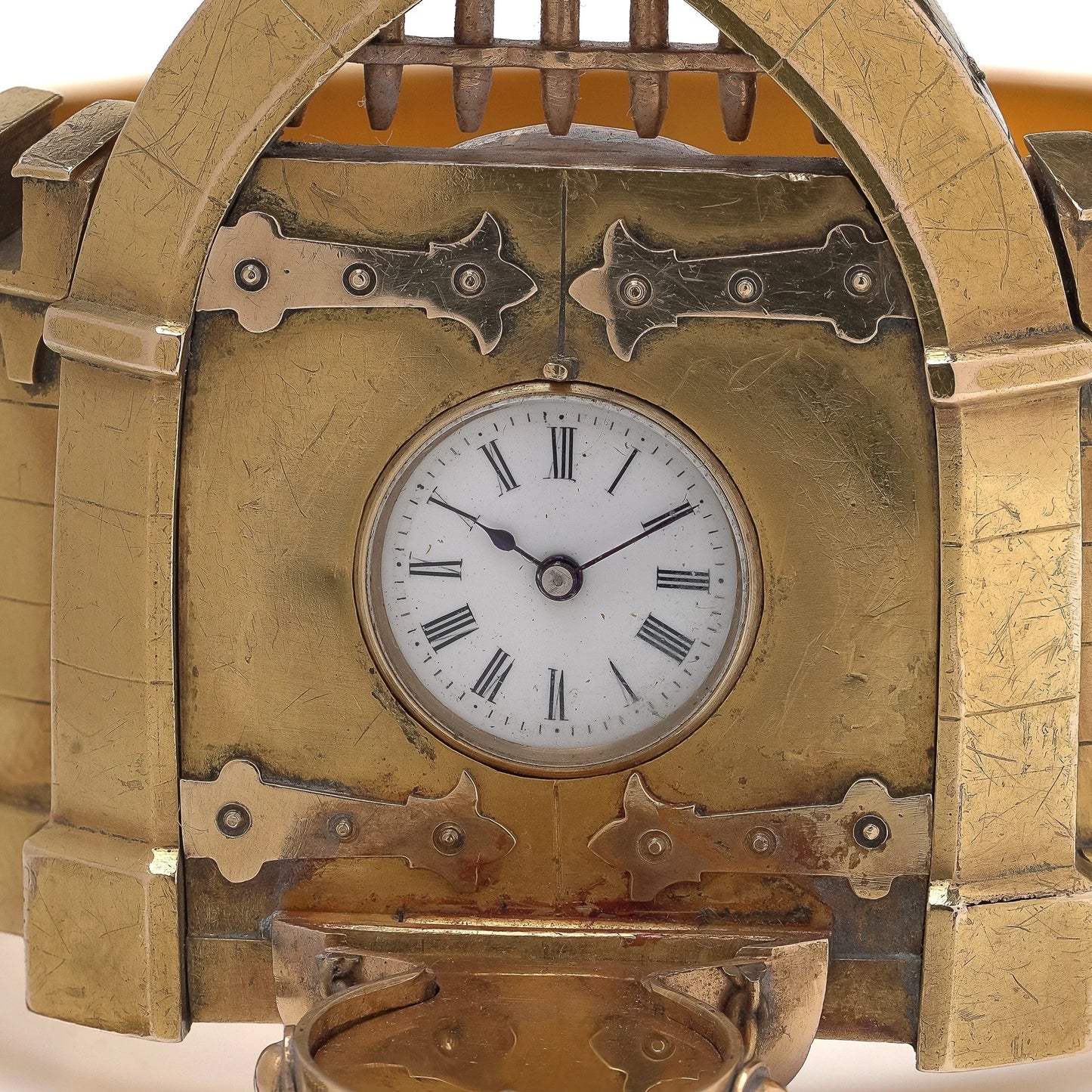 Antique 21KT Gold Novelty Castle Watch Bangle