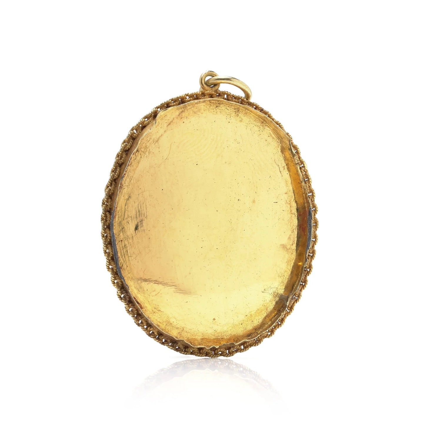 Victorian 18 Carat Yellow Gold Turquoise Oval Pendant, Circa 1880