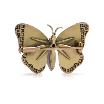 Early 20th Century Diamond and Enamel Butterfly Brooch