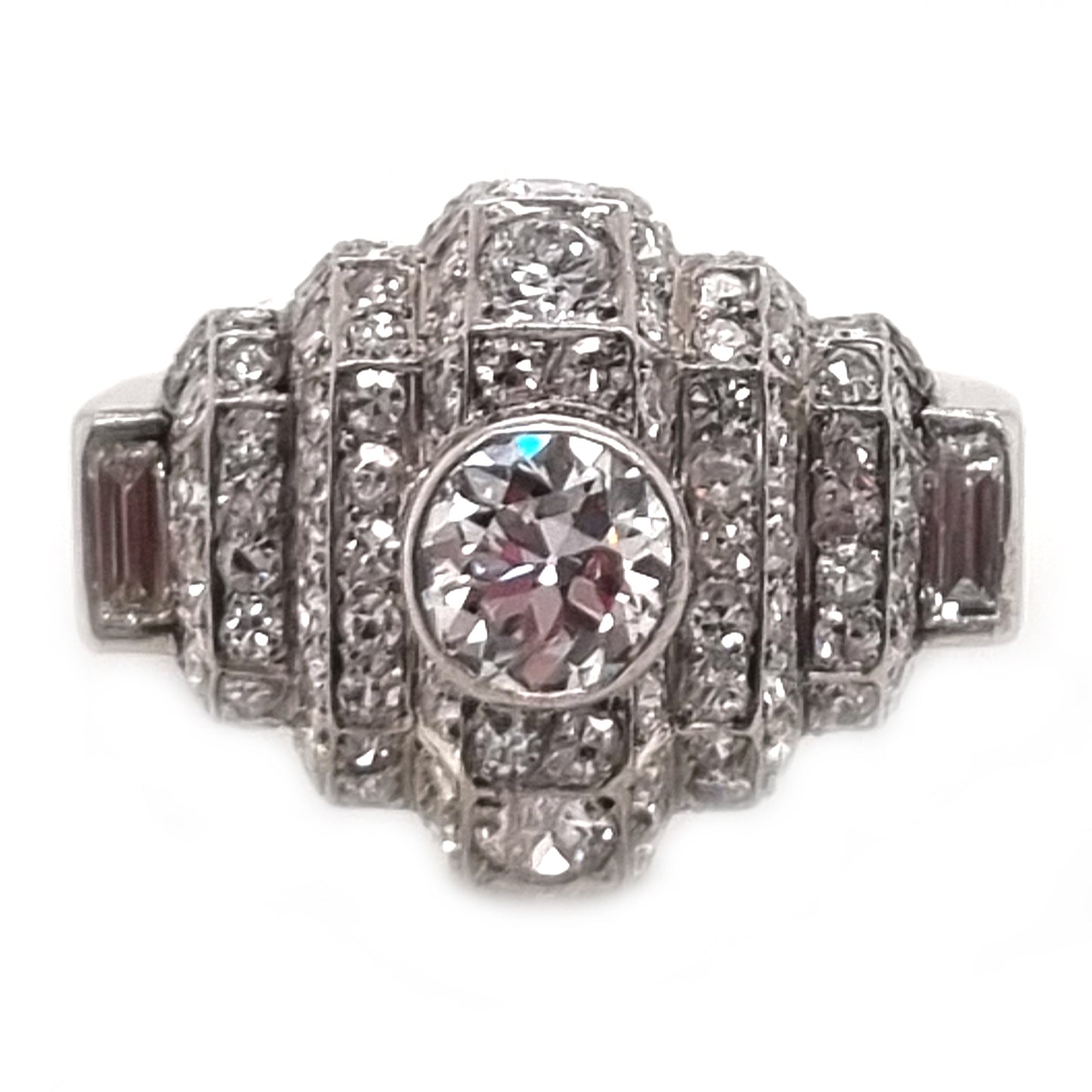 Art Deco Diamond Geometric Cluster Dress Ring