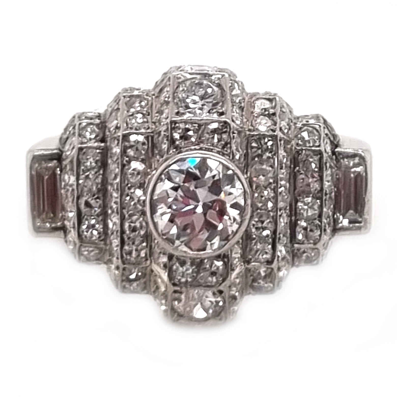 Art Deco Diamond Geometric Cluster Dress Ring