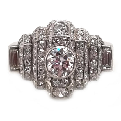 Art Deco Diamond Geometric Cluster Dress Ring