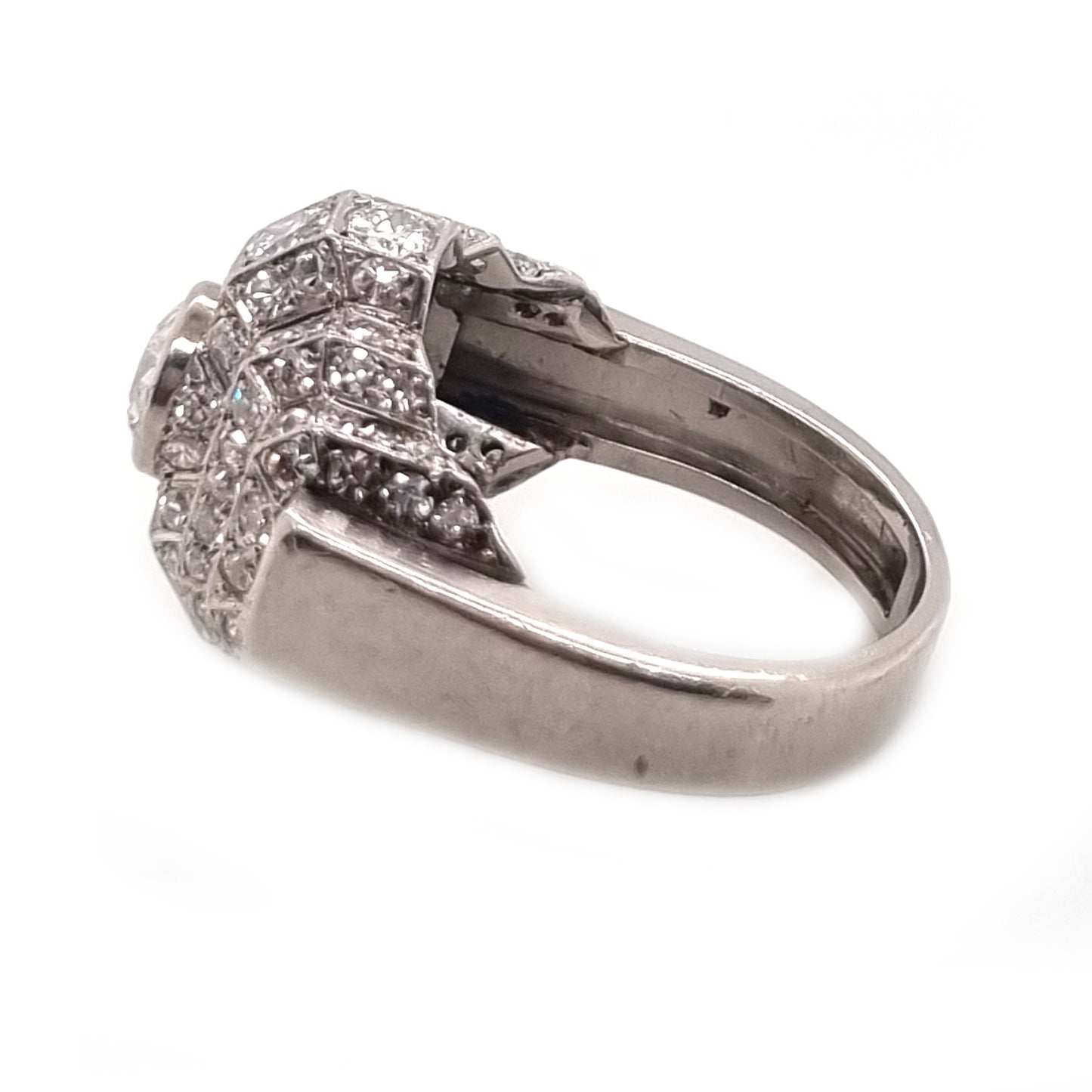 Art Deco Diamond Geometric Cluster Dress Ring