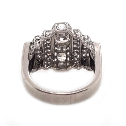 Art Deco Diamond Geometric Cluster Dress Ring