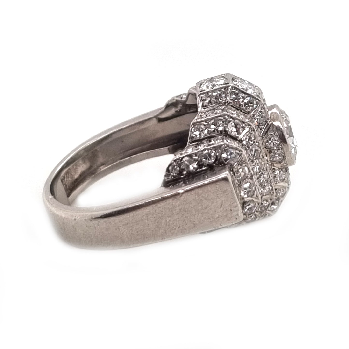 Art Deco Diamond Geometric Cluster Dress Ring