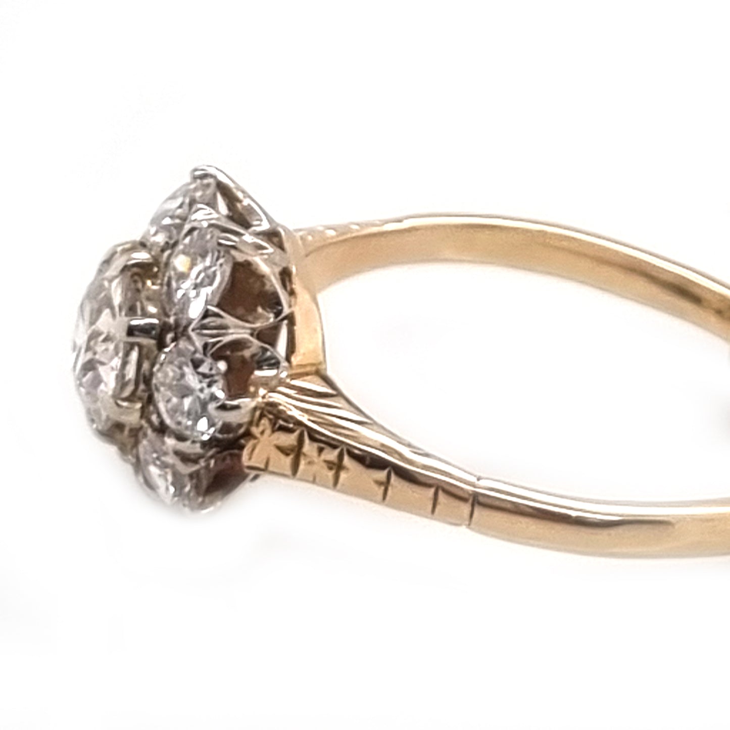 Antique Diamond Cluster Engagement Ring