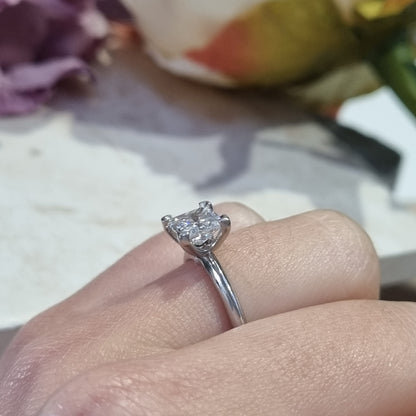 Tiffany and Co 1.19ct Princess Diamond Solitaire Engagement Ring