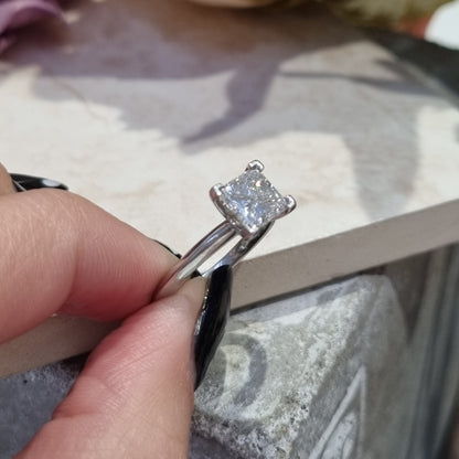 Tiffany and Co 1.19ct Princess Diamond Solitaire Engagement Ring