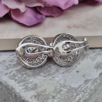 Pearl and Diamond Target Earrings