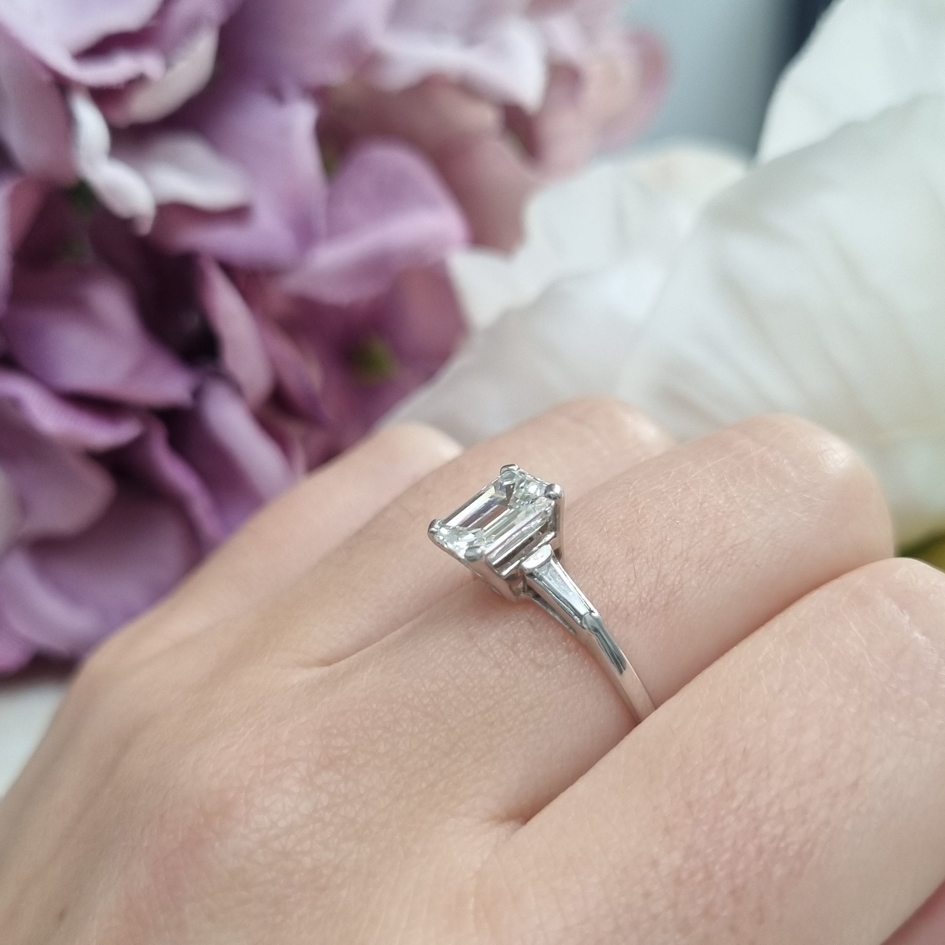 1.42ct Emerald Cut Diamond Solitaire Ring