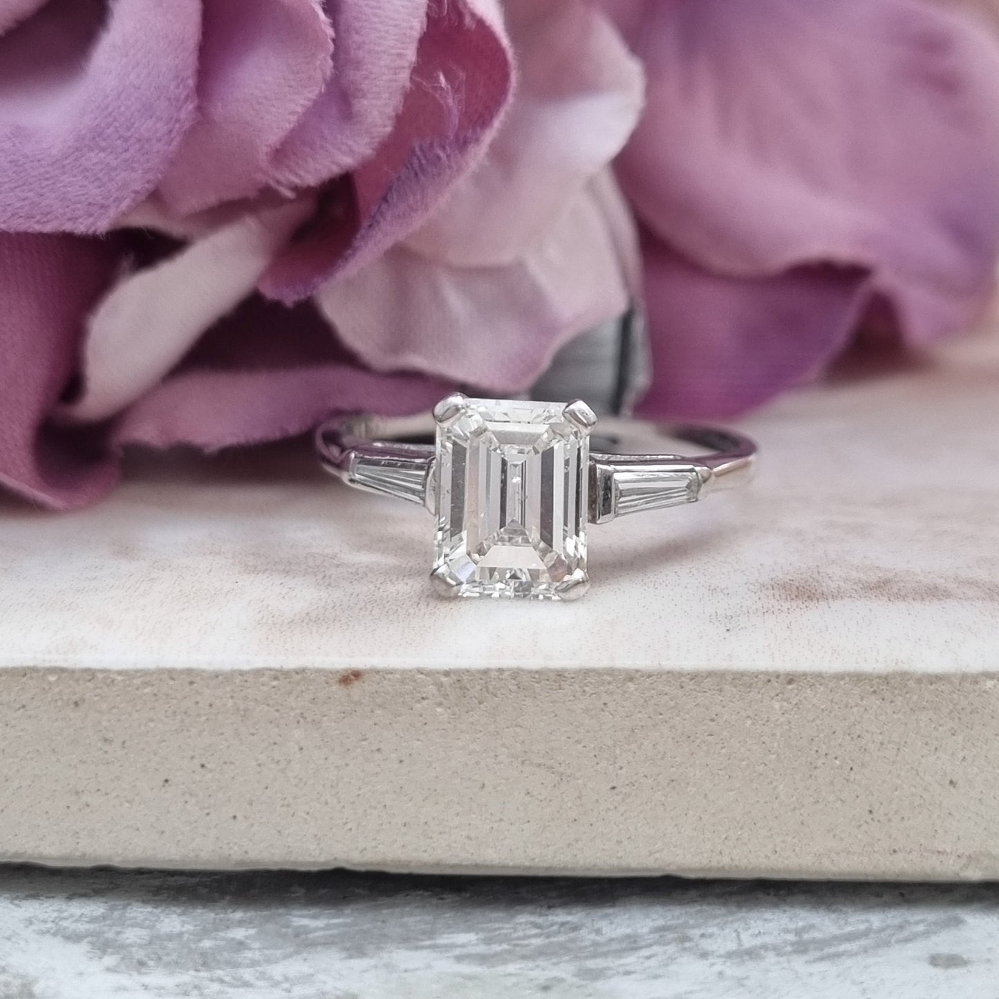1.42ct Emerald Cut Diamond Solitaire Ring