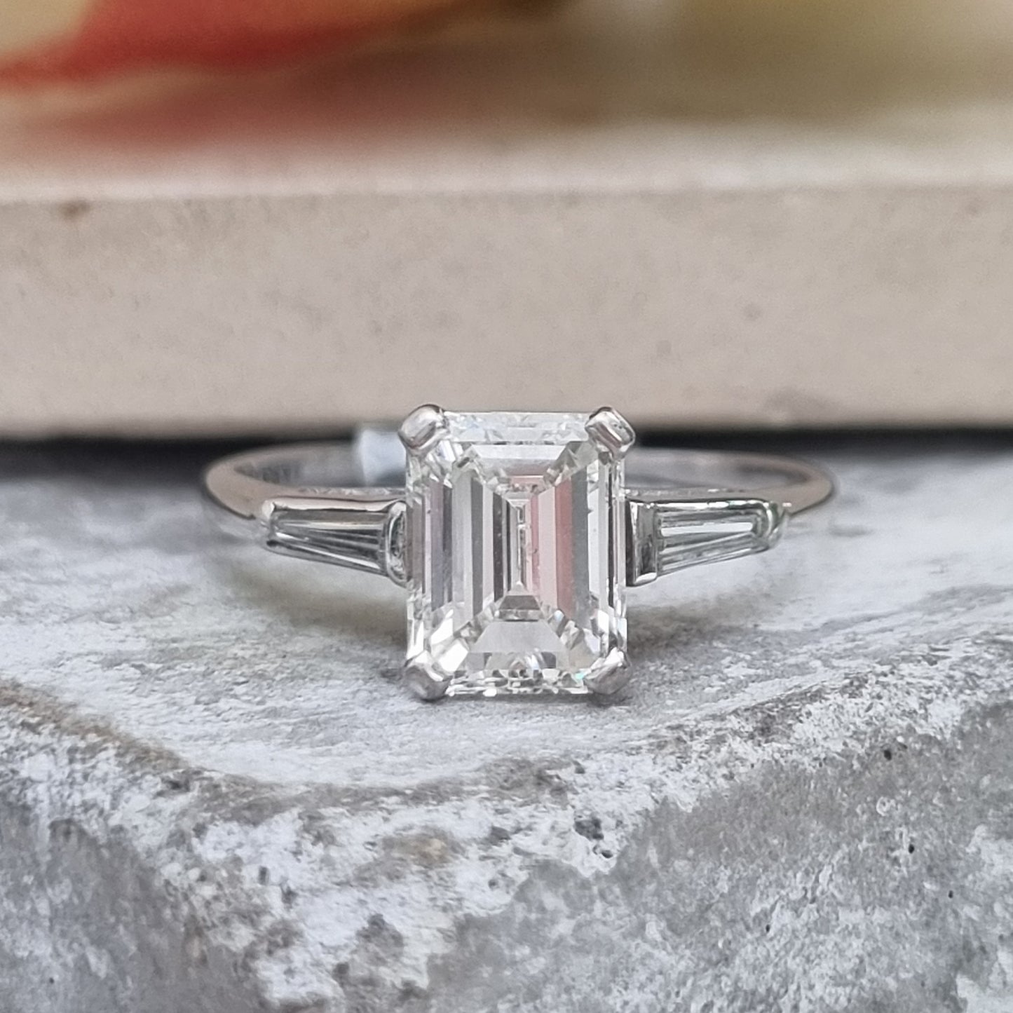 1.42ct Emerald Cut Diamond Solitaire Ring