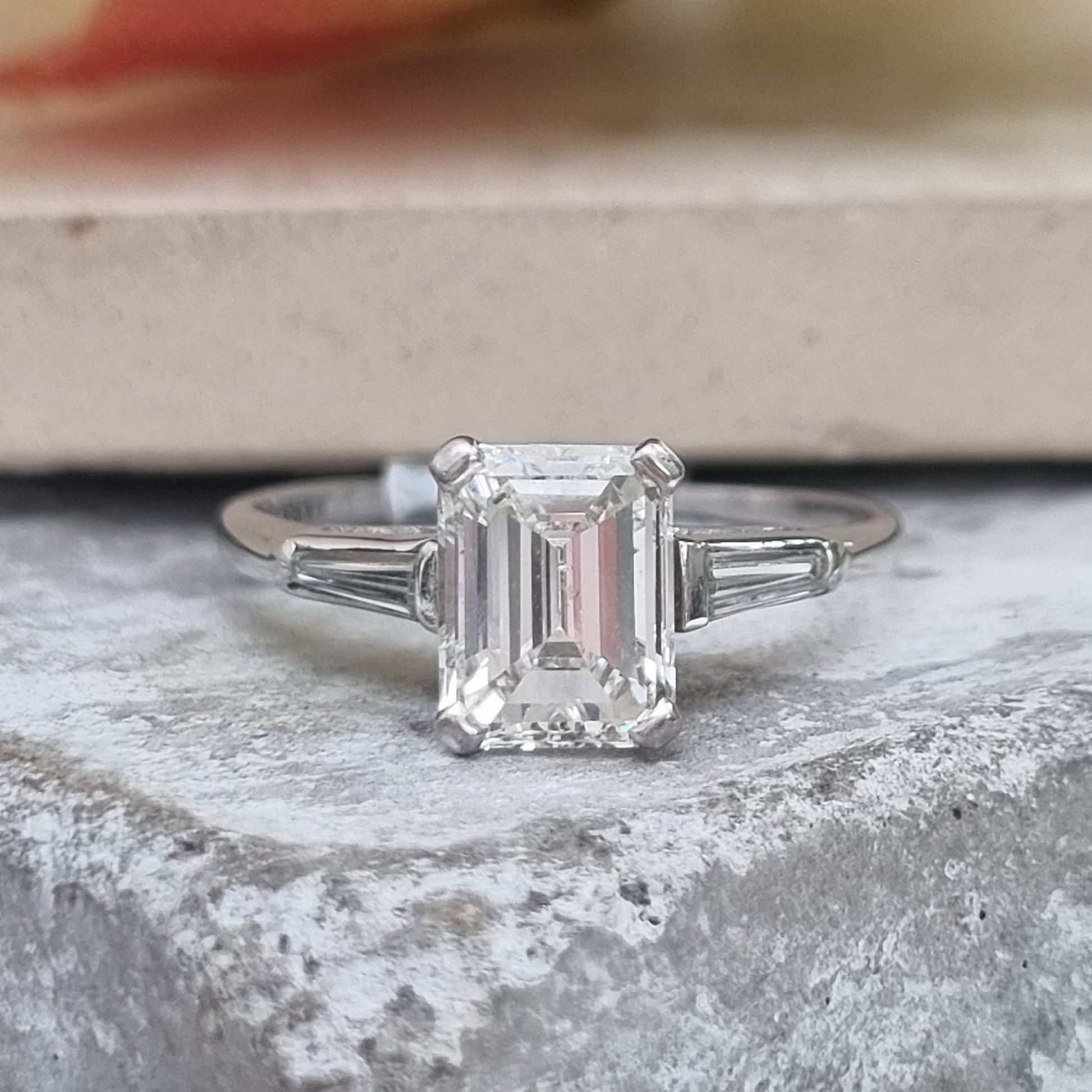 1.42ct Emerald Cut Diamond Solitaire Ring