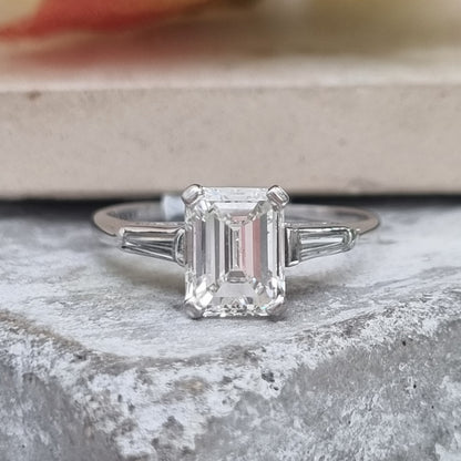 1.42ct Emerald Cut Diamond Solitaire Ring