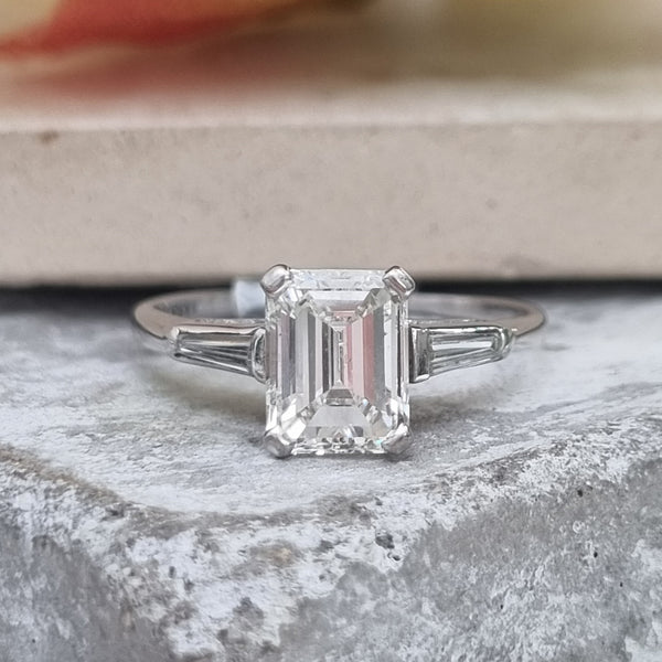 1.42ct Emerald Cut Diamond Solitaire Ring