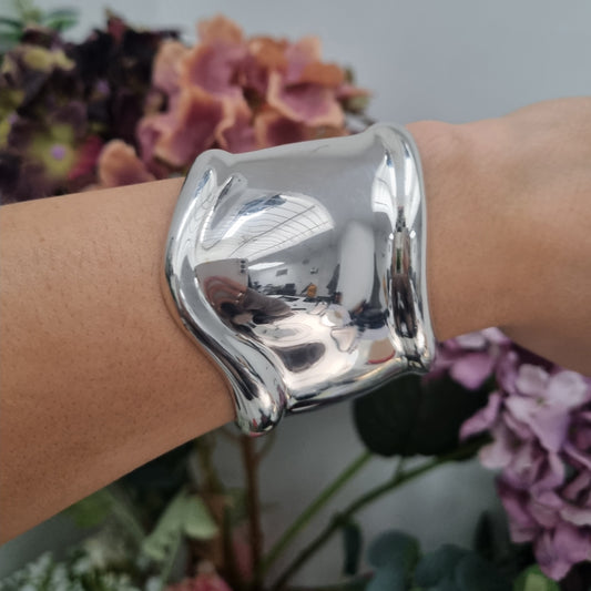 Tiffany and Co Silver Bone Cuff Bangle Bracelet