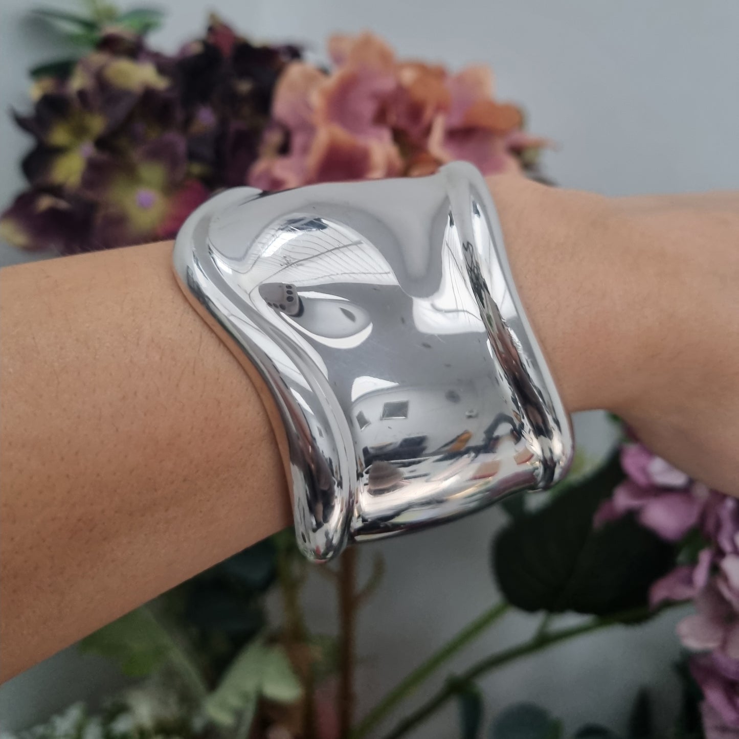 Tiffany and Co Silver Bone Cuff Bangle Bracelet