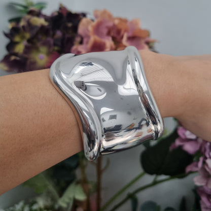 Tiffany and Co Silver Bone Cuff Bangle Bracelet