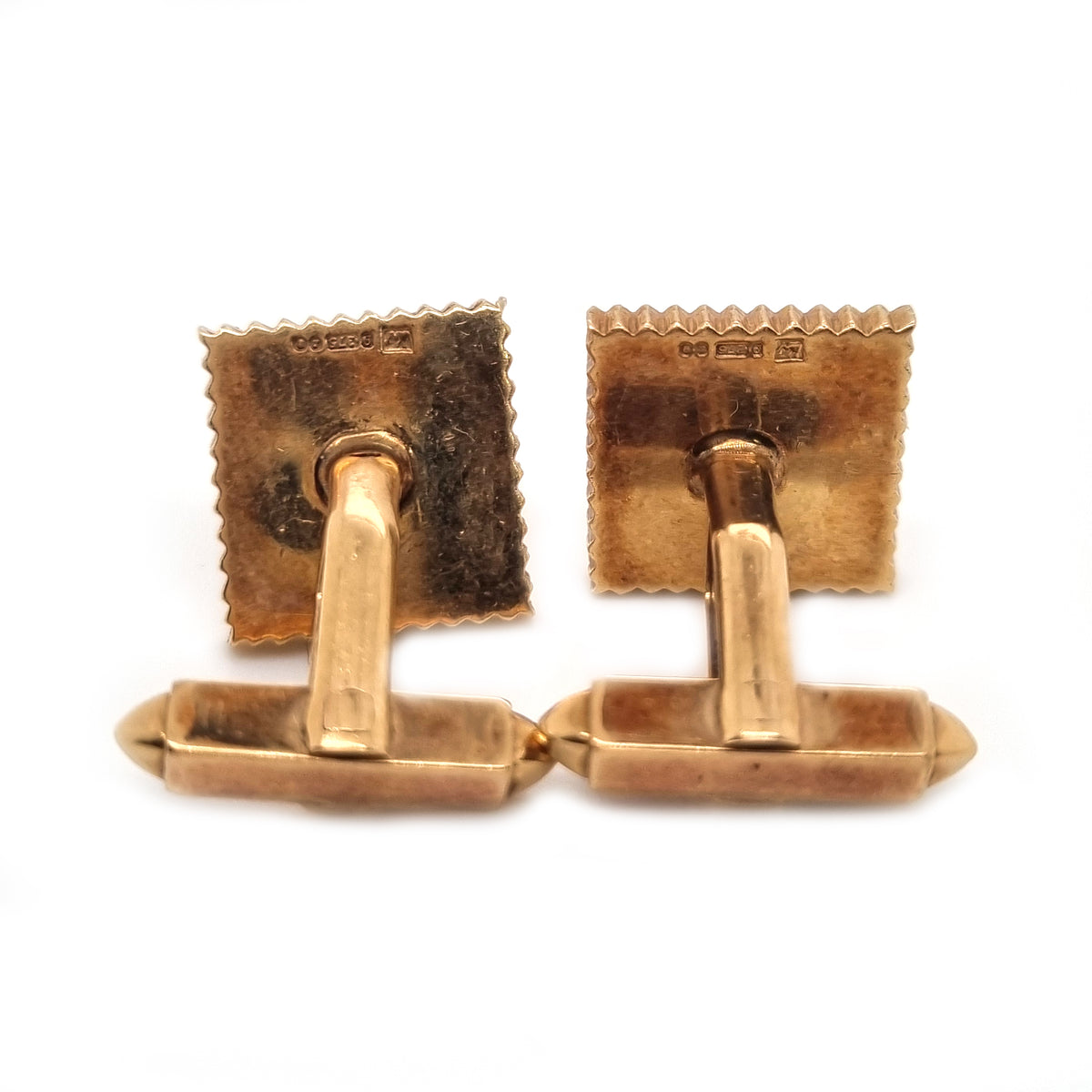 Vintage Kutchinsky 9ct Yellow Gold Square Cufflinks