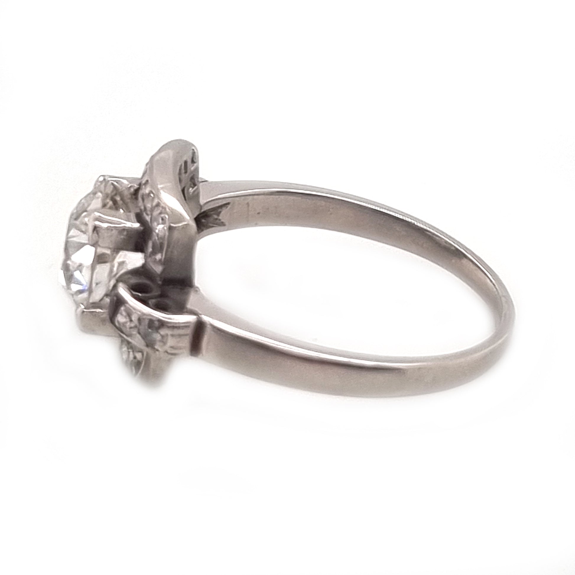 Art Deco 1.5ct Old Cut Diamond Square Cluster Engagement Ring