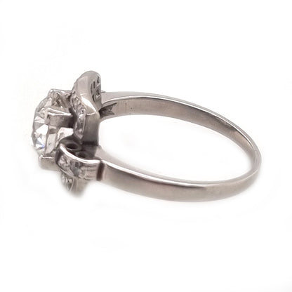 Art Deco 1.5ct Old Cut Diamond Square Cluster Engagement Ring