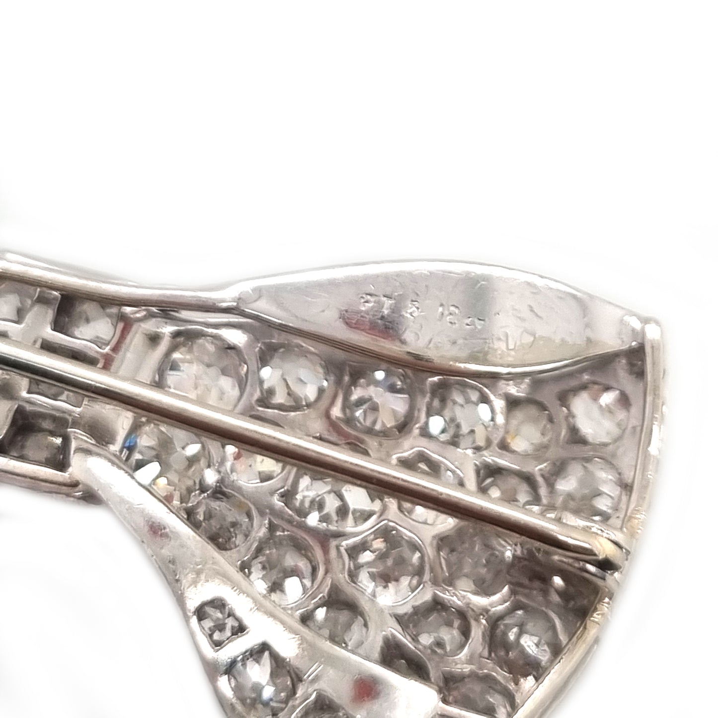 Antique 2.7ct Diamond Bow Brooch