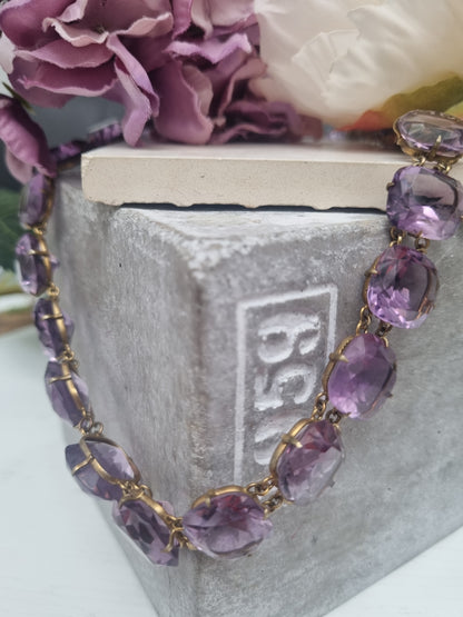 Antique Amethyst Riviere Necklace, 185 carats