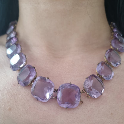 Antique Amethyst Riviere Necklace, 185 carats