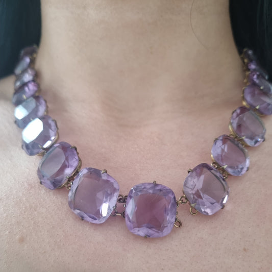 Antique Amethyst Riviere Necklace, 185 carats
