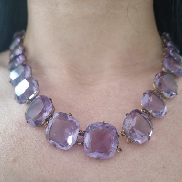 Antique Amethyst Riviere Necklace, 185 carats