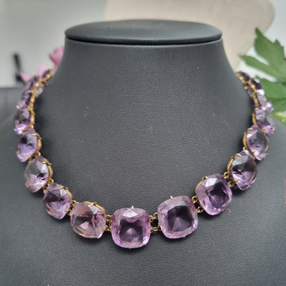 Antique Amethyst Riviere Necklace, 185 carats