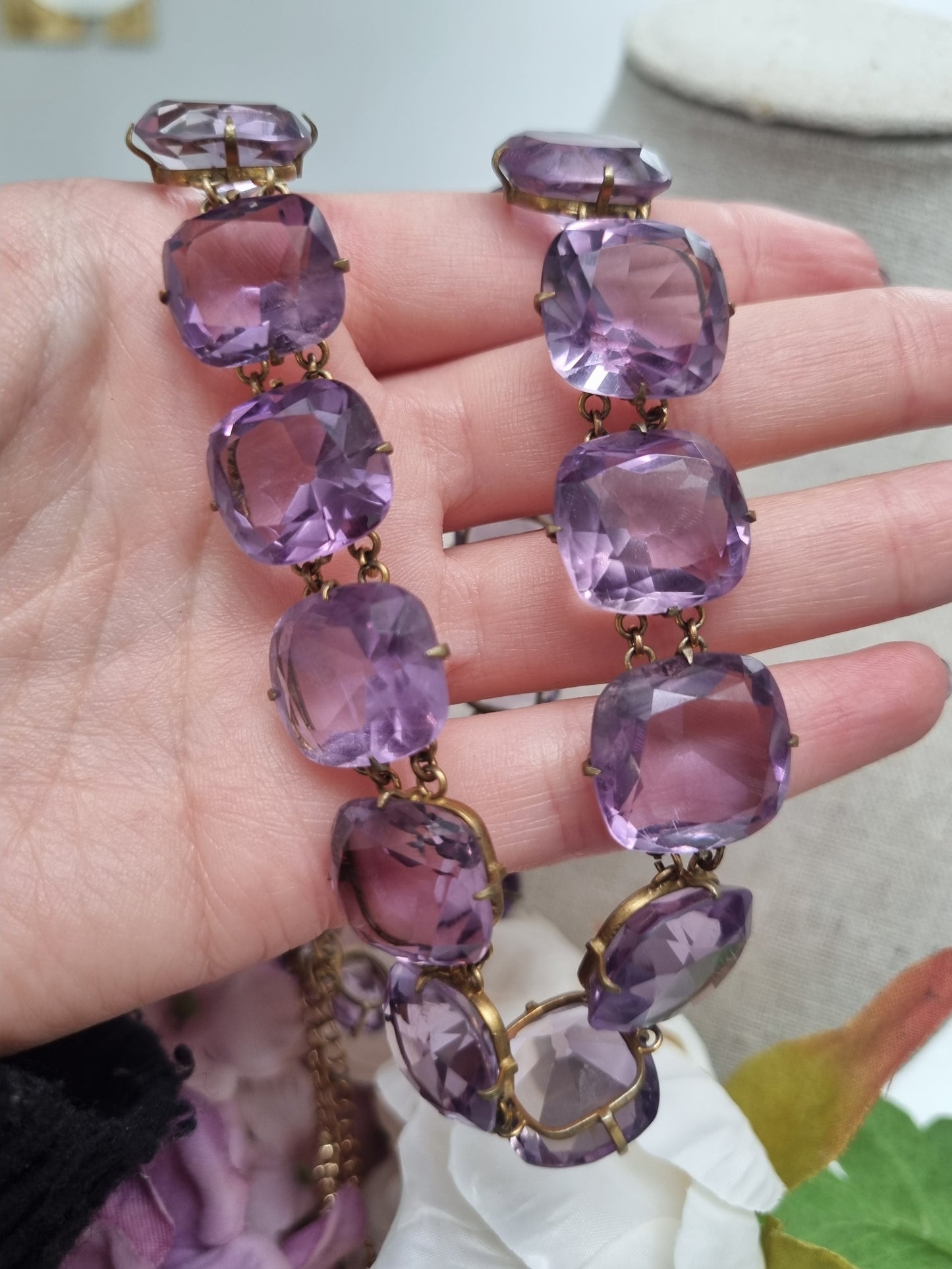 Antique Amethyst Riviere Necklace, 185 carats