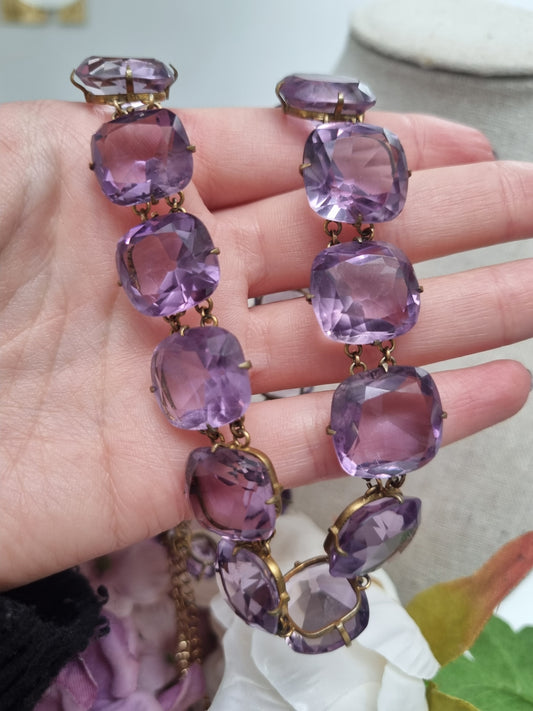 Antique Amethyst Riviere Necklace, 185 carats
