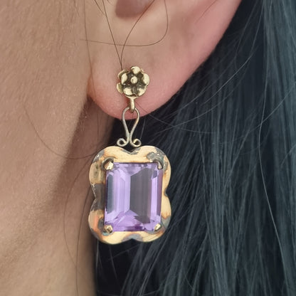 Vintage Amethyst Drop Earrings