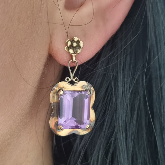 Vintage Amethyst Drop Earrings