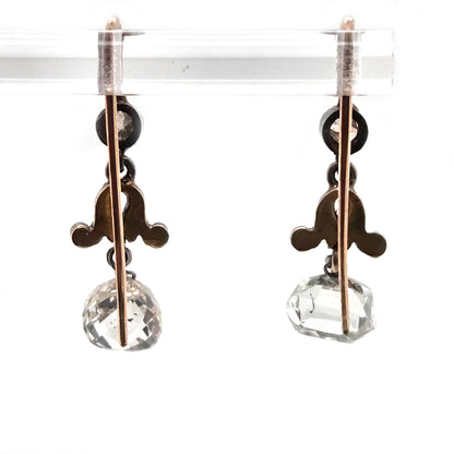Antique Briolette Diamond Drop Earrings, 3.5cts