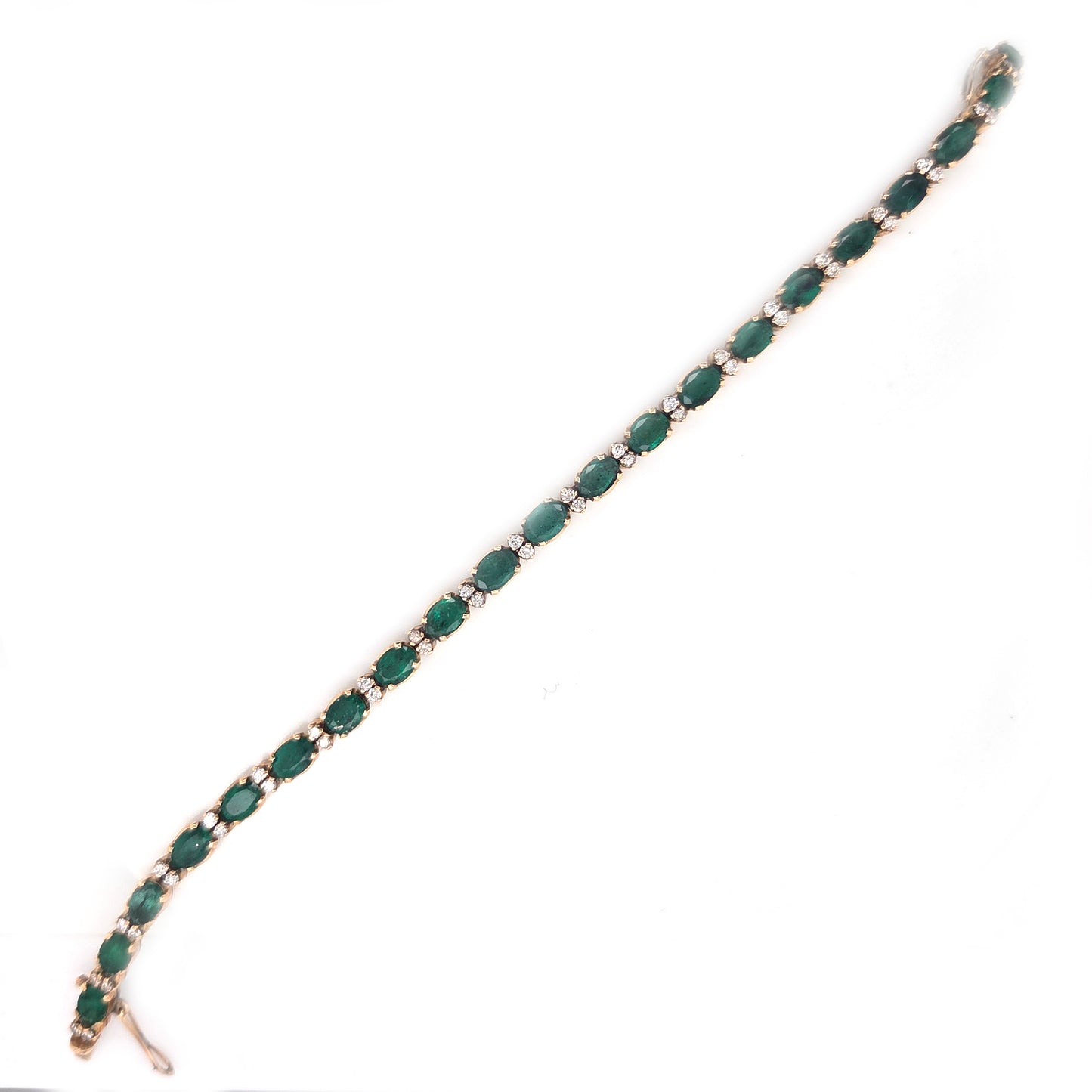 Vintage 6.3ct Emerald and Diamond Line Bracelet
