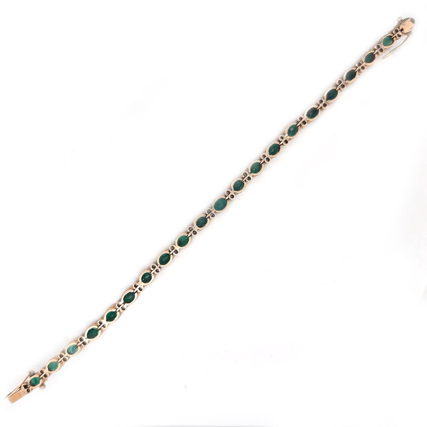Vintage 6.3ct Emerald and Diamond Line Bracelet