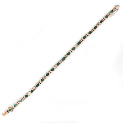 Vintage 6.3ct Emerald and Diamond Line Bracelet