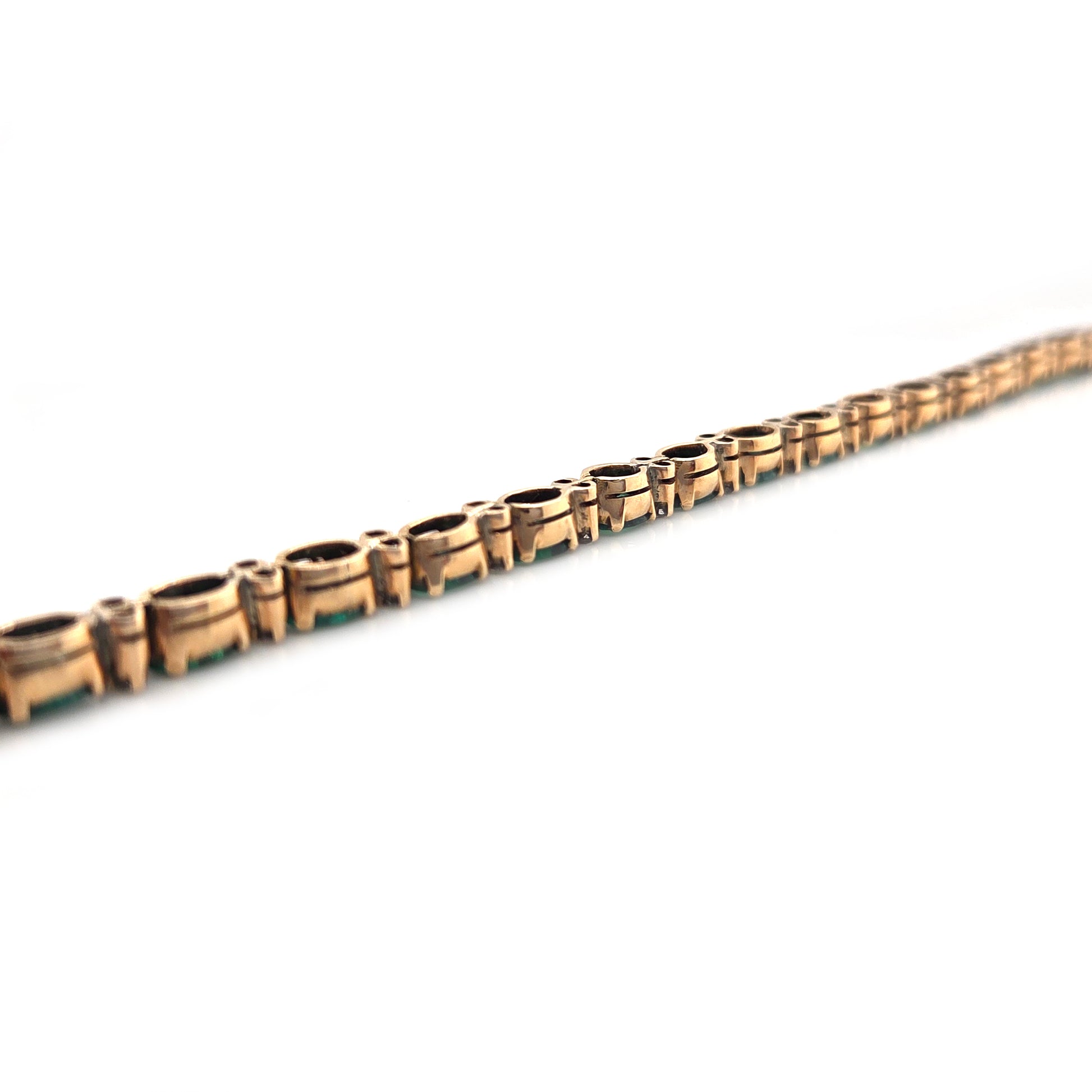 Vintage 6.3ct Emerald and Diamond Line Bracelet