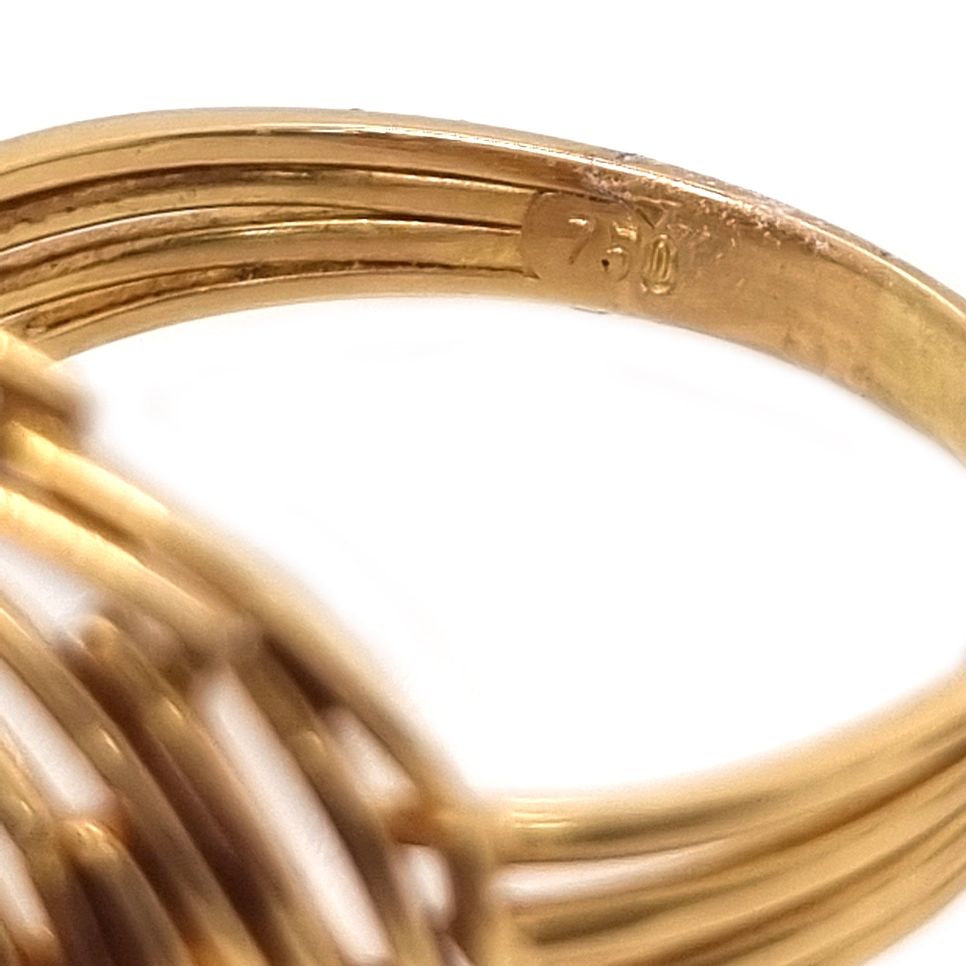 Vintage Diamond and 18ct Yellow Gold Bombe Cocktail Ring