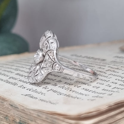 Antique Belle Epoque Diamond Cluster Dress Engagement Ring