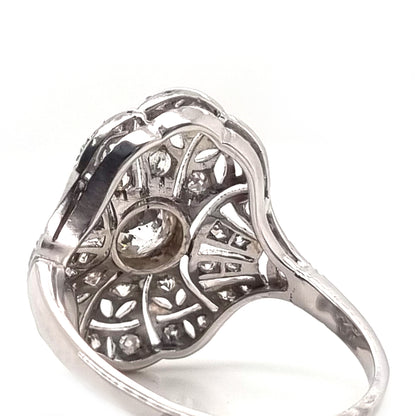 Antique Belle Epoque Diamond Cluster Dress Engagement Ring