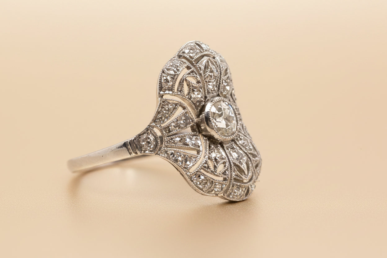 Edwardian diamond ring plaque 