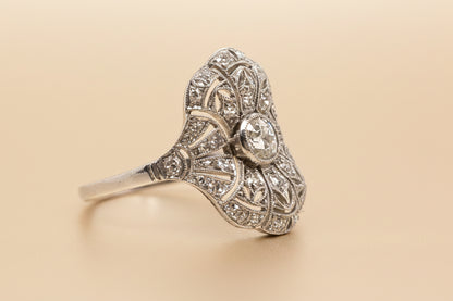 Edwardian diamond ring plaque 