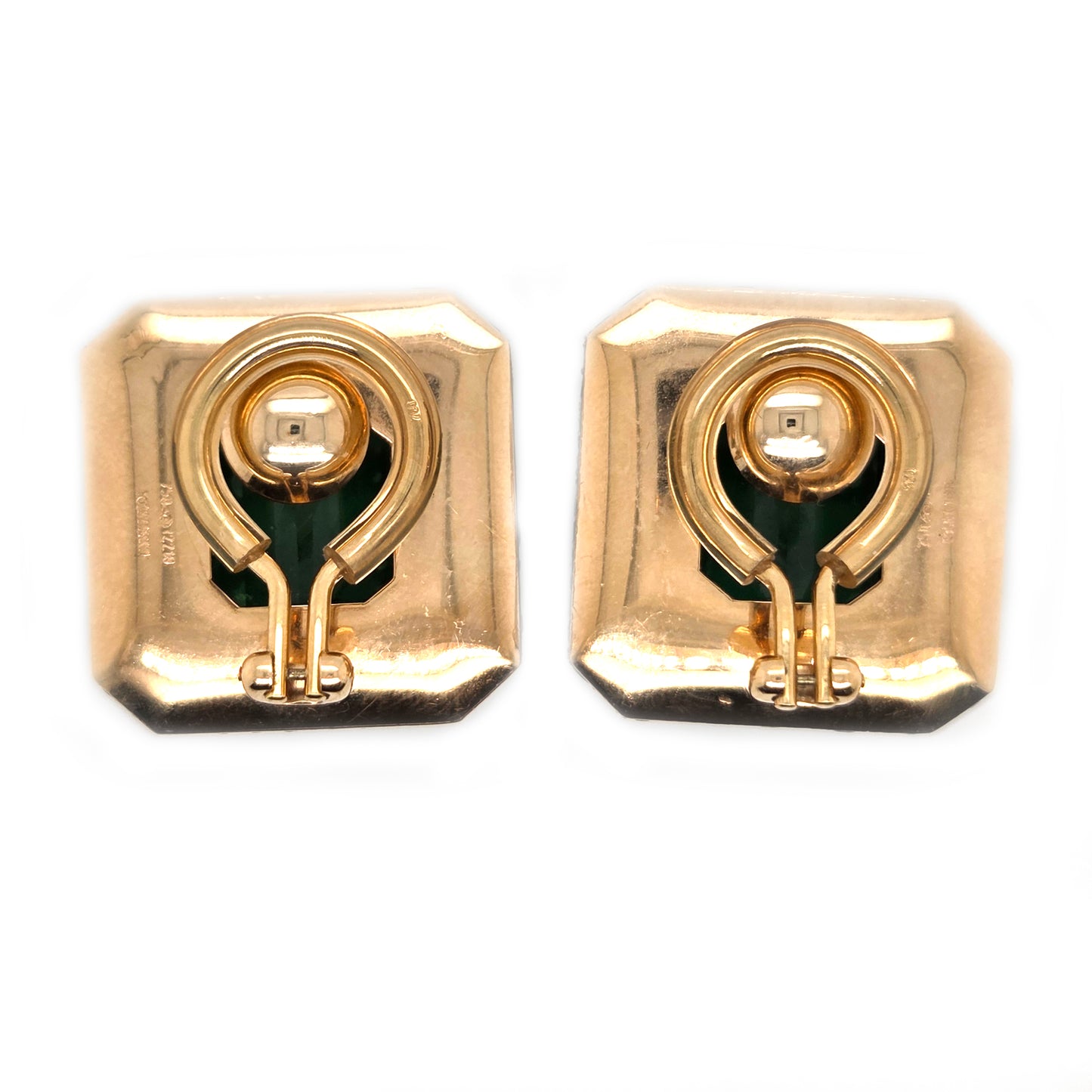 Fochtmann Green Tourmaline Tsavorite Garnet and Diamond Square Cluster Clip Earrings