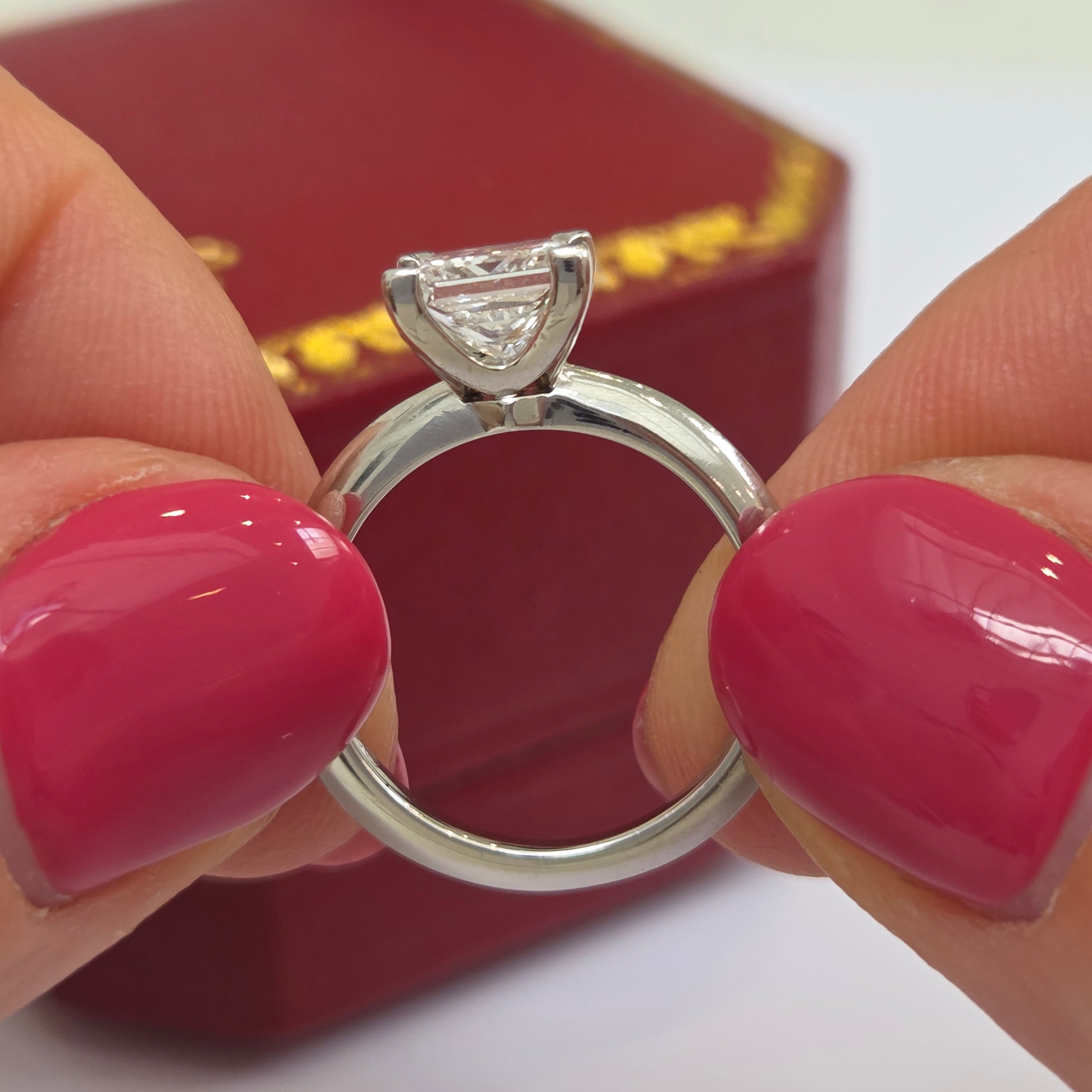 Tiffany and Co 1.19ct Princess Diamond Solitaire Engagement Ring