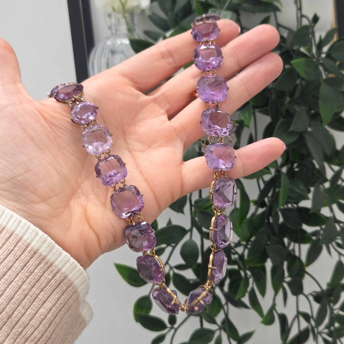 Antique Amethyst Riviere Necklace, 185 carats