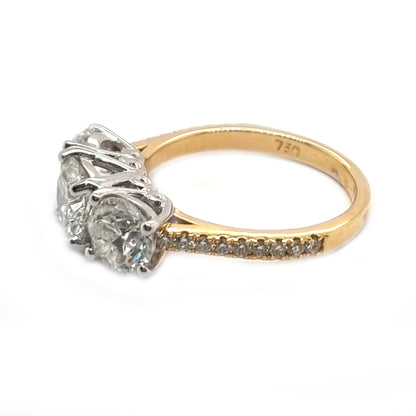 Timeless Diamond Three Stone Engagement Ring, 3.25 carats