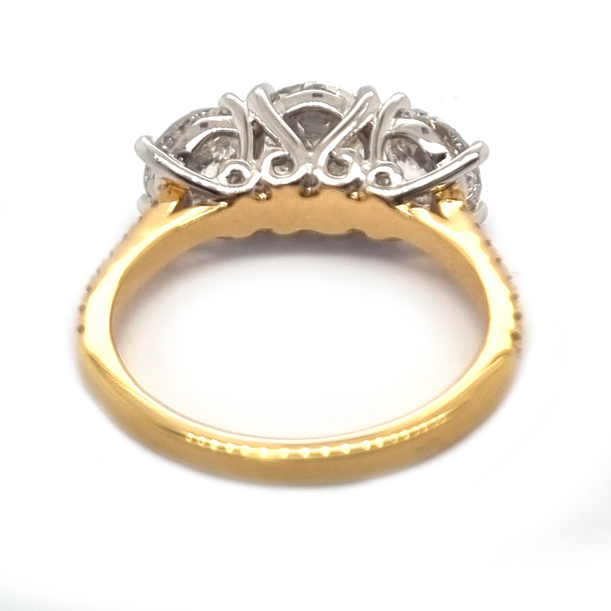 Timeless Diamond Three Stone Engagement Ring, 3.25 carats